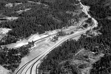 Construction of Interstate 80 through Sierra Nevadas; near Alta - 1961