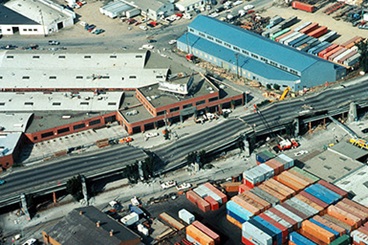 Collapsed Cypress Street Viaduct in Oakland; 1989 Loma Prieta Earthquake