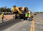 Repaving with recycled asphalt pavement and liquid plastic made with single-use; plastic bottles