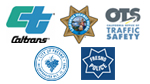 Logos for Caltrans; the California Highway Patrol (CHP); the Office of Traffic Safety (OTS); the City of Fresno and the City of Fresno Police Department.